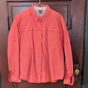 Eddie Bauer Vibrant Coral Long Sleeve Fishing Outdoor Shirt